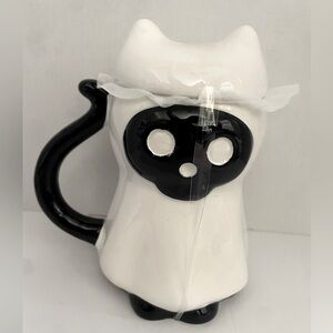 Halloween‎ ghost skull 💀 cat tea cup or coffee mug with ceramic lid